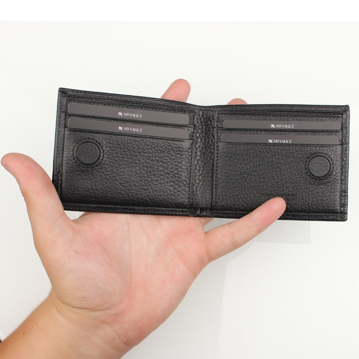 Zoozie Bags Billetera de Cuero Genuino Negra